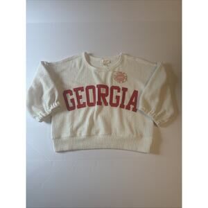 Oddi Georgia Youth Large Oversized Sweater Pullover Off White NWT Graphic